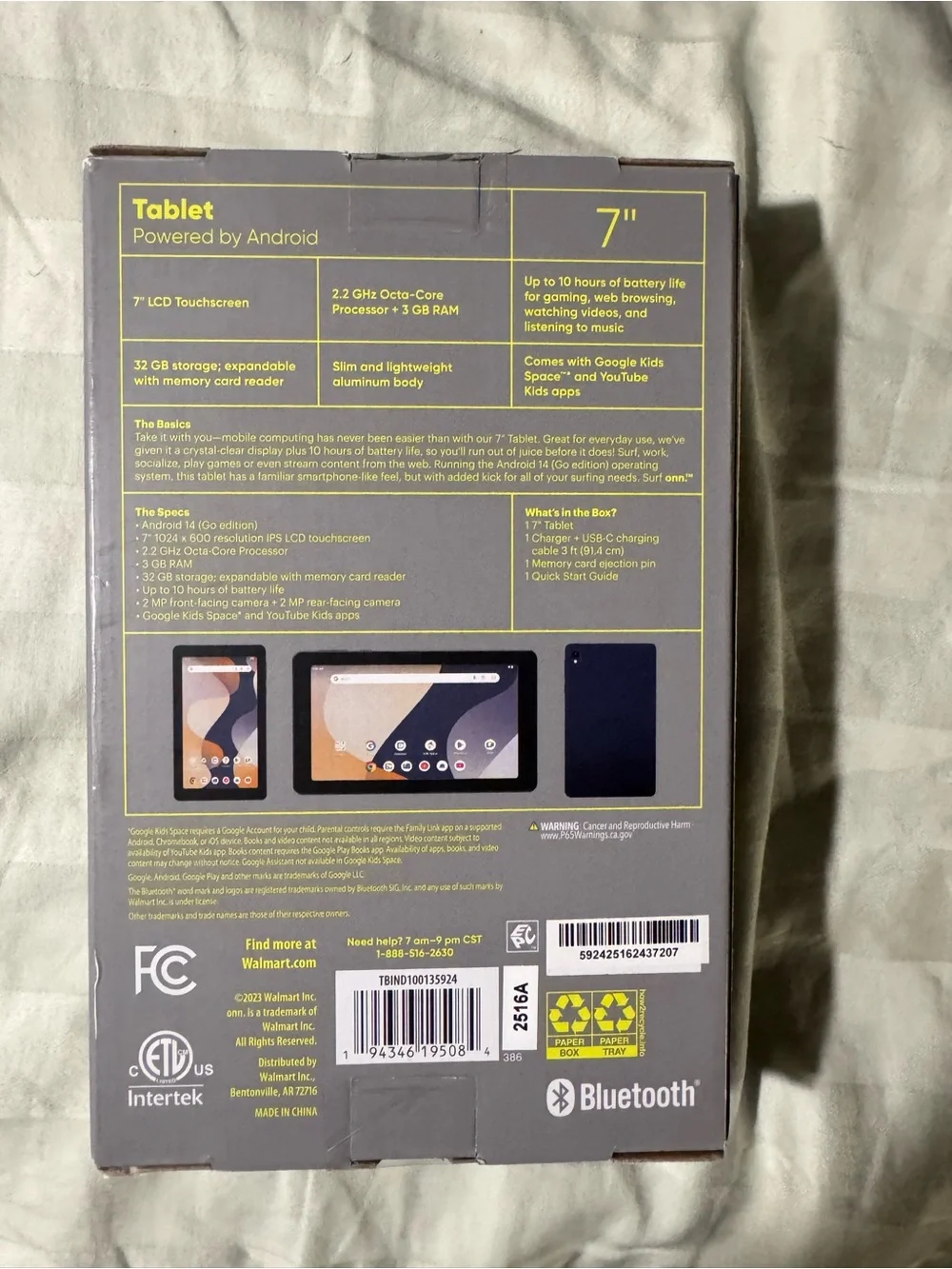 Surfs onn Tablet 32 gb storage